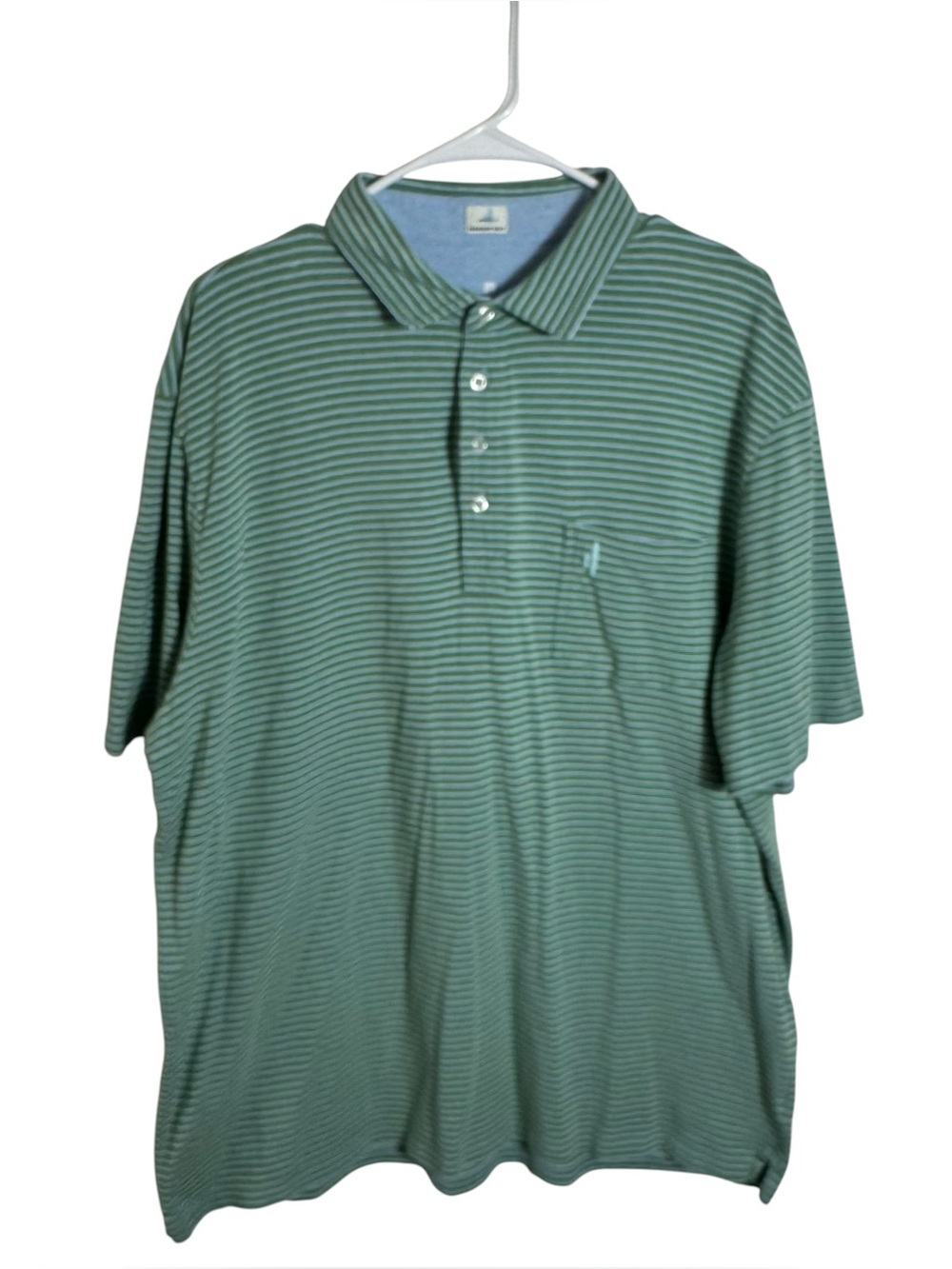 Johnnie O Polo Shirt XXL Green Stripe Short Sleeve Golf Casual
